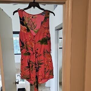 Floral Pink Sleeveless Romper